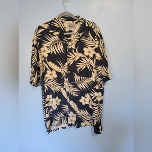 Paradise Cove Men's Hawaiian Silk Shirt Size XL in Blue